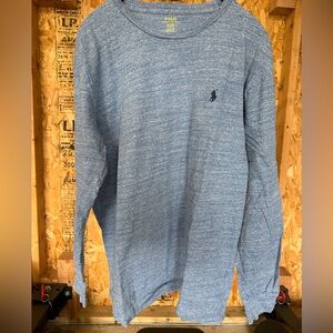 Polo by Ralph Lauren Heathered Blue Long Sleeve Tee